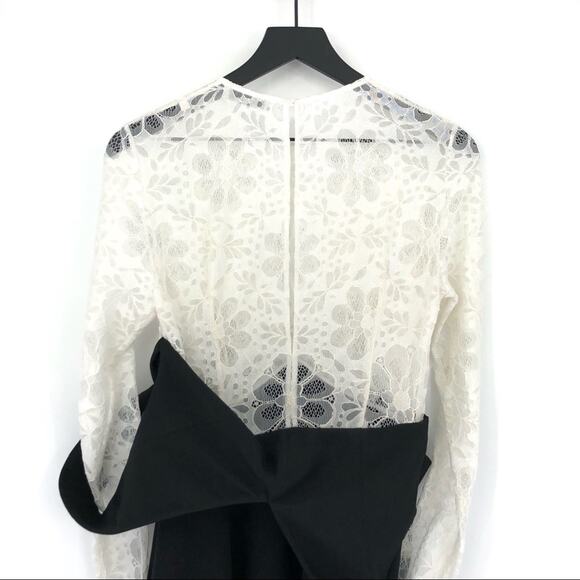 NWOT SANDRO Paris Nita Layered Lace Dress Black White S - Picture 9 of 12